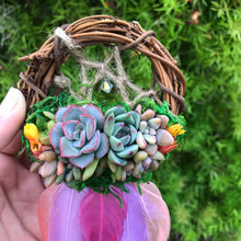 Load image into Gallery viewer, 3" Succulent Dreamcatcher Ornament