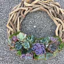 Load image into Gallery viewer, Driftwood Succulent Wreath