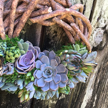 Load image into Gallery viewer, 13" Wooden Succulent Wreath
