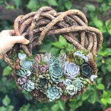 Load image into Gallery viewer, 13" Wooden Succulent Wreath