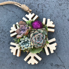 Load image into Gallery viewer, 5.5” Succulent Snowflake Ornament