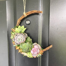 Load image into Gallery viewer, 8" Succulent Crescent Moon