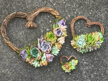 Load image into Gallery viewer, 5&quot; Succulent Heart Wreath
