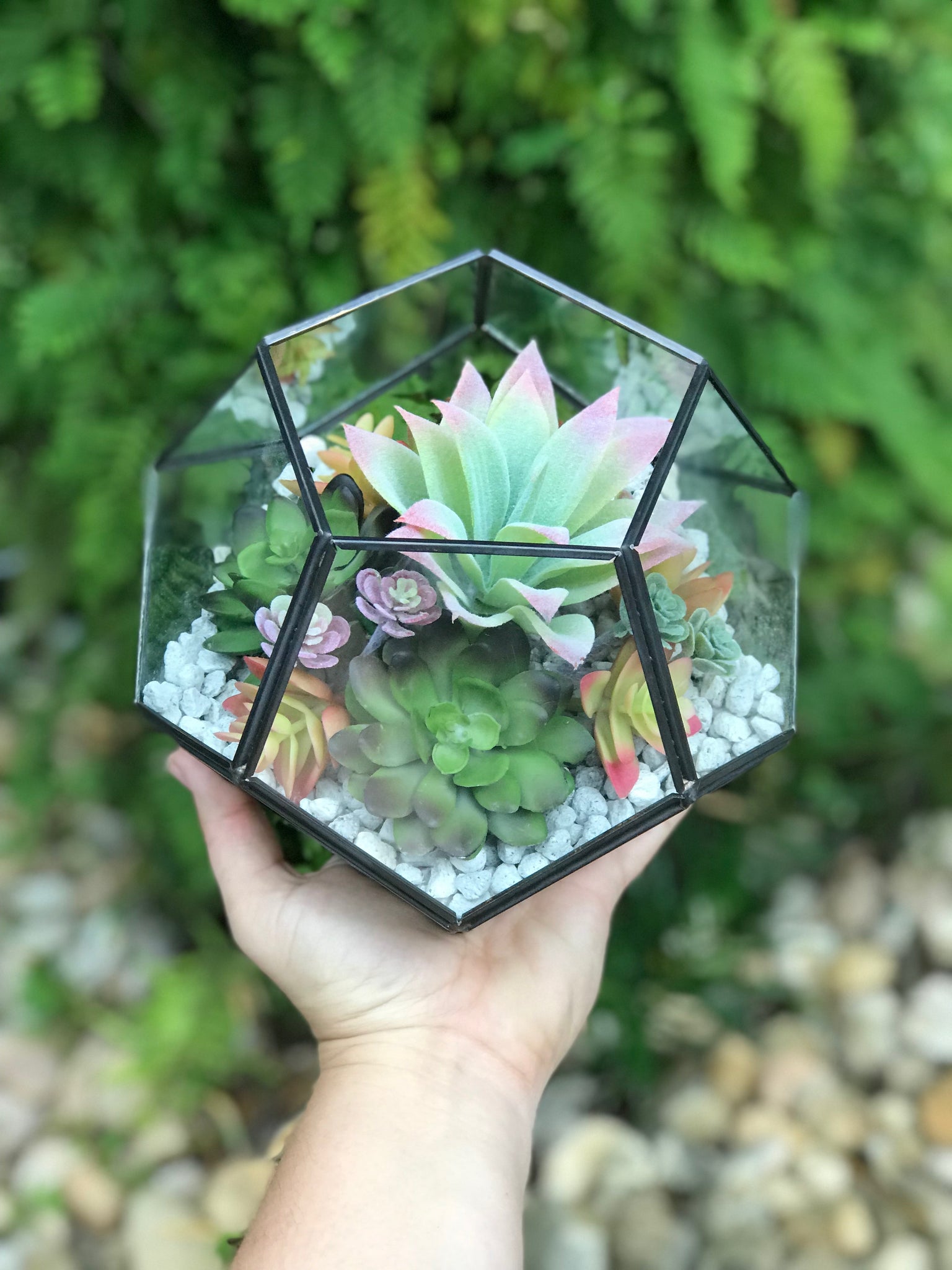 faux succulent terrarium DIY FAUX Succulent Terrarium Kit 7"x6" (BLACK) – Terracotta Corner