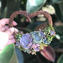 Load image into Gallery viewer, 5&quot; Succulent Heart Wreath
